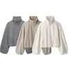 Roupas femininas europeias e americanas transfronteiriças, populares no AliExpress, jaqueta bomber macia da moda estilo francês