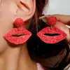 Adornos Cantantes Estilo Festivo Pendientes de Rafia Dopamina Temperamento de Moda Pendientes Tejidos de Hierba Fresca Hechos a Mano