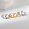 Nuevo Anillo de Flor de Tulipan de Circonia de Cobre Más Vendido para Mujer, Anillo de Diamante Teardrop con Corte Hielo Flor de Hielo Estilo Ins