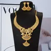 Conjunto de Colar e Brincos de Noiva Banhado a Ouro 24K de Dubai Conjunto de Joias de Casamento para Mulheres Árabes