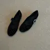 Primer Encuentro con los Zapatos Hanfu de Hebilla Retro de Pedrería Estilo Francés, Nuevo Modelo de Primavera Zapatos Planos Bajos para Mujer