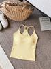 Camisola Racerback Sexy sin Espalda Pure Desire Thread para Mujer, Dulce y Picante Top Base de Una Copa Ajustado Corto para Verano