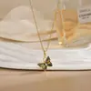 Colar para Mulheres, Flor de Zircônia Bauhinia Giratória da Moda Nicho Moda Novo Design Pingente Titânio Aço Colar de Temperamento