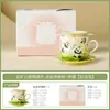 Fabricante Panda Qichun Caneca de Café, um conjunto de xícaras e pires de chá de cerâmica requintados para uso doméstico, perfeito para servir expresso, latte e chá da tarde