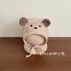 Chapéu de Proteção para Ouvidos de Bebê para Outono e Inverno, Design Fofo de Ursinho, Versátil para Bebês Pequenos, Protetor para a Fontanela, Chapéu de Bebê à Prova de Vento e Quente