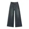 Jeans Vintage de Cintura Alta de Pierna Ancha para Mujer, Cruzados, Otoño/Invierno 2026, Pantalones Acampanados Rectos Sueltos Casuales que Adelgazan