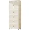 Armario para niños sin instalación, gabinete de almacenamiento para ropa de bebé, pequeño armario para bebés, gabinete de almacenamiento plegable organizador para el hogar de plástico