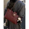 Bolsa de Gran Capacidad con Bordado de Diamantes para Mujer 2025 Nueva Moda Bolso de Hombro con Cadena Versátil Bolso Bandolera para Viajes Cotidianos Bolso Tote