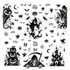 Decoraciones para Fiesta de Halloween Transfronterizas Cabeza de Calabaza de Horror Parca Pegatinas de Vidrio Fantasma Cuervo Murciélago Pegatinas Estáticas