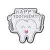 Medalha Personalizada Série Saúde Bucal Médica Exquisite Desenho Animado Formato de Dente Branco Acessórios de Emblema de Liga