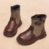 Botines tipo Martin para niña, nueva colección otoño 2026, botines cortos para niña, botines de cuero a media pantorrilla estilo británico retro para niños, modernos y con estilo