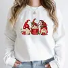 Sudadera Nueva de Cuello Redondo para Mujer Otoño e Invierno Top con Estampado Navideño Ropa Deportiva Cálida de Lana para Mujer Ropa Urbana Hip Hop