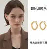 Pendientes Redondos Exagerados de Plata Pura S999, Moda Europea y Americana, Macizos, con un Toque de Lujo, Pendientes Retro de Moda Electrochapados en Oro de 18K
