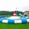 Equipo de parque acuático inflable grande móvil para exteriores, combinación de tobogán acuático inflable para niños, fabricante de piscinas inflables