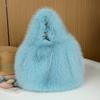 Bolso Nuevo Peludo Transfronterizo Felpa Imitación Zorro Plegado Bolso de Mujer Gran Capacidad Bolso de Mano Cesta de Verduras Bolso de Felpa
