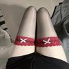 Meias com laço de renda, Meias Aurora sensuais, Meias acima do joelho sensuais, Uniforme sexy fosco, Envio direto