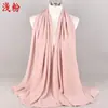 Nueva Moda de Verano Color Sólido Arruga Natural Perla Gasa Pañuelo para la Cabeza Bufanda de Seda Cubrecabezas Suministro Transfronterizo