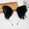 Nova Faixa de Cabelo Gatinha Desenho Animado Headband Laço Sino Decoração de Festa Faixa de Cabelo Orelha de Animal Acessórios de Cabelo de Pelúcia Fofos