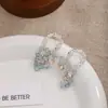 Pendientes de Borlas de Piedra Natural Estilo Francés Super Hada Pendientes Retro de Perlas de Agua Dulce de Alta Gama para Mujer
