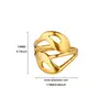Anillo de Acero Inoxidable con Línea Geométrica, No se Desvanece, Diseño de Apertura Ajustable para Mujer, Joyería de Mano Transfronteriza Europea y Americana