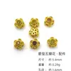 Prata S925 Inlaid Contas Naturais de Turmalina Arco-Íris Acessórios Diy Pulseira Colar Acessórios de Joias com Contas