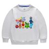 Primavera e Outono de 2026 Estilo Coreano Desenho Animado Novas Roupas Infantis Moletom de Gola Redonda Mangas Longas de Algodão para Meninos e Meninas
