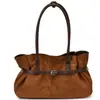 Bolso de hombro nuevo de gran capacidad, estilo coreano, otoño/invierno 2026, diseño simple, adecuado para el uso diario, versátil y perfecto para ir al trabajo, hecho de gamuza de felpa