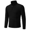 Amazon venta al por mayor transfronteriza otoño e invierno suéter para hombre suéter talla europea moda color liso suéter de media cremallera polo