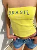 Verano Nuevo Estilo Europeo y Americano Camiseta Corta Ajustada Top con Letras Y2K Camiseta para Mujer Crop Top Sexy Estilo Callejero Venta al por Mayor