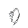 Anel de Abertura Hot Hive Transfronteiriço Oito Corações Oito Flechas Zircônia Imitação Moissanita Anel Feminino Seis Garras Aliança Venda por Atacado