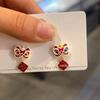 Novo estilo chinês colorido leão brincos feminino nicho design riqueza rolando Ano Novo brincos festivos temperamento brincos