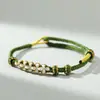 Pulsera de Nudo Flor de Durazno para Hombres y Mujeres, Hilo Rojo Flor de Durazno Producto Semi-Terminado DIY, Se Puede Ensartar con Cuentas, Accesorio, Pulsera de Cuentas de la Suerte, Regalo