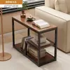 Mesa lateral, mesinha de centro, armário lateral de sofá, mesa de chá móvel, mesinha, prateleira de armazenamento, armário lateral estreito, mesa de chá para lazer na varanda