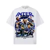 Camiseta Versátil de Manga Corta con Cuello Redondo, Algodón Puro de Peso Pesado, Ropa Urbana Vintage de Verano, Estrella del Club Inter de Milán