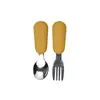 Acero Inoxidable 304 Antiescaldante Antideslizante Mango Corto Mango de Silicona Bebé Autoalimentación Bebé Aprendiendo a Comer Cuchara de Entrenamiento