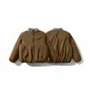 Yidao Roupas Vintage 2026 Inverno Novo Estilo Preguiçoso Retrô Japonês Patchwork Gola de Pele Acolchoado Quente Algodão Casaco Pão