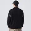Suéter de peso pesado con bloques de color y cuello para hombre de 750 g, nuevo estilo de invierno, texturizado, cálido, chaqueta de punto estilo old money