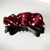 Elegante Pinza de Resorte con Lazo de Lunares Estilo Coreano al por Mayor Pinza para el Cabello Banana de Cinta de Gama Alta para Mujeres