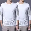 Camiseta de manga larga para hombre, estilo deportivo casual, cuello redondo, camiseta interior estampada de manga larga, camiseta para hombre