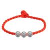 Editor de cuerda roja con populares cuentas de la suerte femeninas pulsera de año de nacimiento al por mayor pulsera sencilla de moda plateada