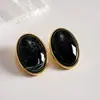 Aretes Ovalados de Acrílico con Degradado Transfronterizos Europeos y Americanos Pendientes de Moda Estilo Retro Joyería de Oreja Simple Versátil para Mujeres Sensación de Alta Gama