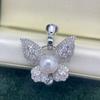 Accesorios de perlas DIY, mariposa chapada en oro y cobre, collar de perlas de circón fino, hebilla de conexión, pulsera, hebilla atmosférica para mujer