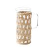 Jarrón de paja personalizado transfronterizo estilo Hanfeng para café, de escritorio, con asa, jarrón decorativo para flores secas, de vidrio, al por mayor