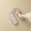 Chanclas Planas de Moda Estilo Perezoso para Mujer 2025 Verano Sandalias de Tira con Pedrería Estilo Francés para Mujer Verano