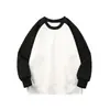 Suéter Raglan College Outono Novo Masculino Manga Longa Gola Redonda Pulôver Casual Combinação de Cores Solto Simples Versátil