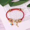 Cuerda de mano ajustable Serie Dorada DIY Rueda de la fortuna candado de amor con cuentas globo aerostático colgante cuerda de mano mano