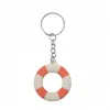 Llavero Popular Transfronterizo de Flotador de Natación PVC Rojo y Blanco Goma Suave Colgante Llavero Accesorio de Bolso para Pareja