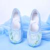 Zapatos de Baile para Niños de Actuación Profesional Escénica Satín Azul Suela Suave Niñas Práctica Ballet Zapatos Garra de Gato Rosa 8003