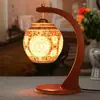 Lámpara de Cerámica Hueca Delgada Jingdezhen para Estudio, Dormitorio, Lámpara de Mesita de Noche, Protección Ocular, Decoración Creativa de Boda, Lámpara de Mesa Estilo Chino