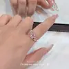 Anillo de Flor Rosa Sweet Bling Nicho Moda de Alta Gama Exquisito Temperamento Versátil Único Estilo de Lujo Ligero Anillo